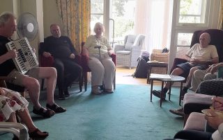 Tony Tucker played his accordion for residents at Purley Knoll